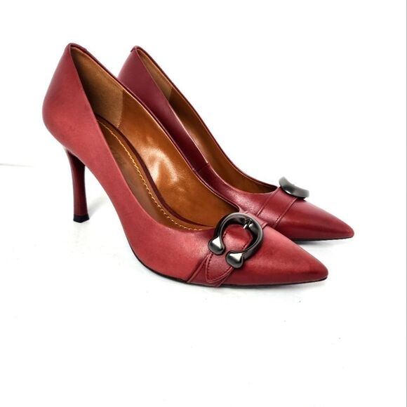 Coach Varick Pump Womens Merlot Size 7B - Picture 2 of 12